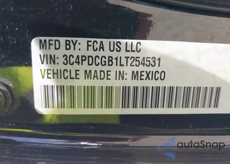 2020 Dodge Journey Crossroad из США, поврежденный, VIN 3C4PDCGB1LT254531